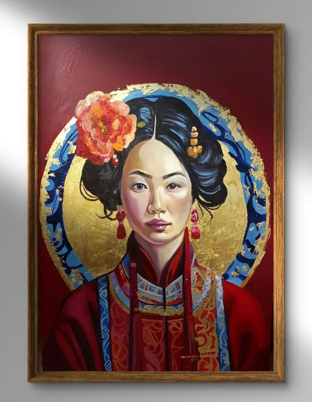 Portret ze złotą aureolą